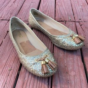 Size 9 Sperry Gold Sparkle Ballet Flats